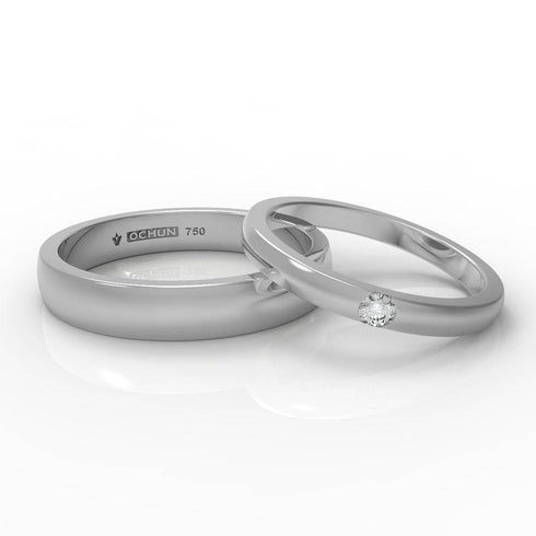 Eliette - Anillos De Matrimonio Oro 18K - Ochun Joyeros - Ochun Joyeros